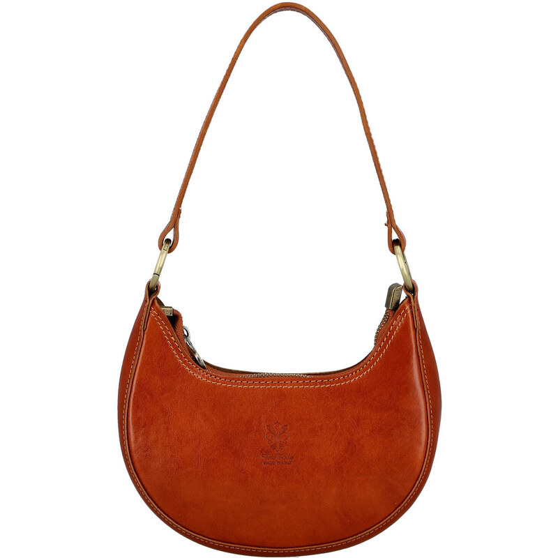 Dámska kožená kabelka na rameno koňaková - Delami Vera Pelle Fidelie 66890725