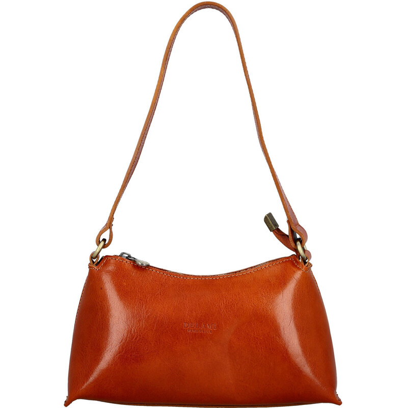 Dámska kožená kabelka na rameno koňaková - Delami Vera Pelle Araxi 66890743