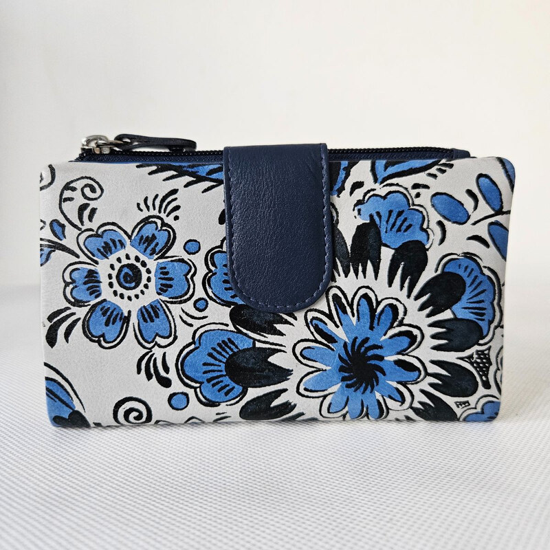 Happy Wallet Dámska kožená peňaženka bielo-modrá DALMA 66881959