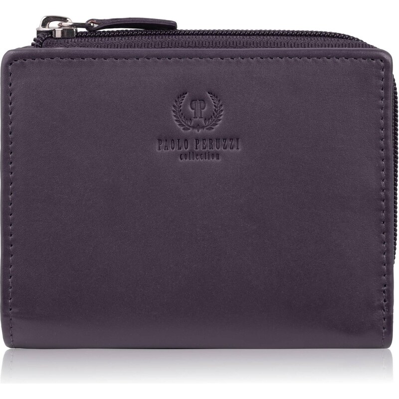 Paolo Peruzzi Malá kožená dámska peňaženka s RFID | fialová SL-06-VI 66882542