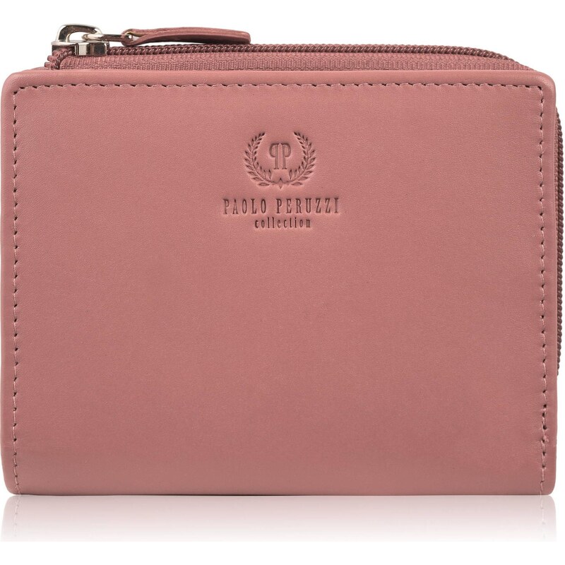 Paolo Peruzzi Malá kožená dámska peňaženka s RFID | ružová SL-06-PI 66882540