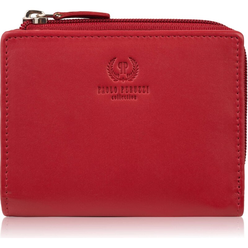 Paolo Peruzzi Malá kožená dámska peňaženka s RFID | červená SL-06-RD 66882541