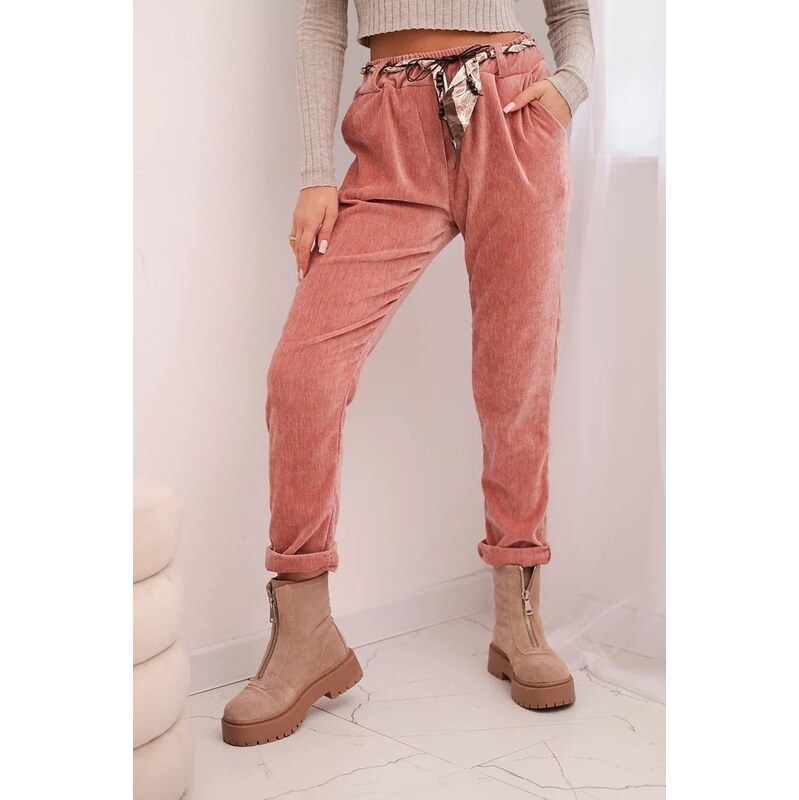 MladaModa Viskózové nohavice so šatkovým opaskom model 52293-7 66882781