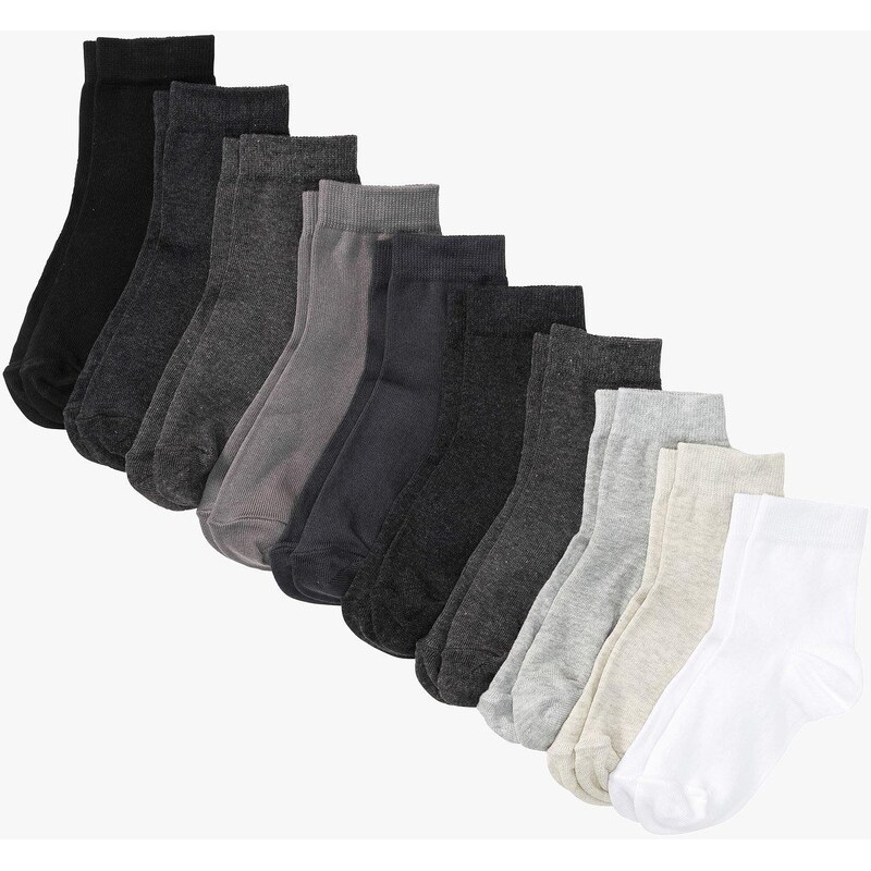 bonprix Krátke ponožky (10 ks v balení) s bio bavlnou, farba šedá 19124362