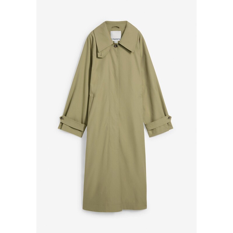 bonprix Trenčkot s pútkami, farba zelená 62055838