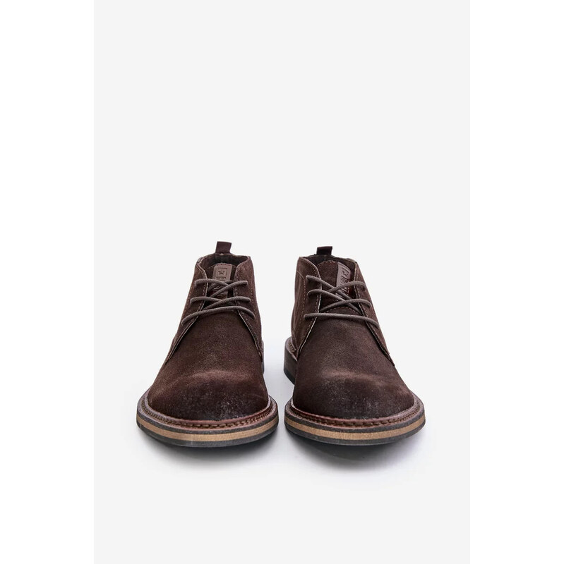 Big Star Shoes Semišové pánske šnurovacie členkové topánky Big Star 66884612