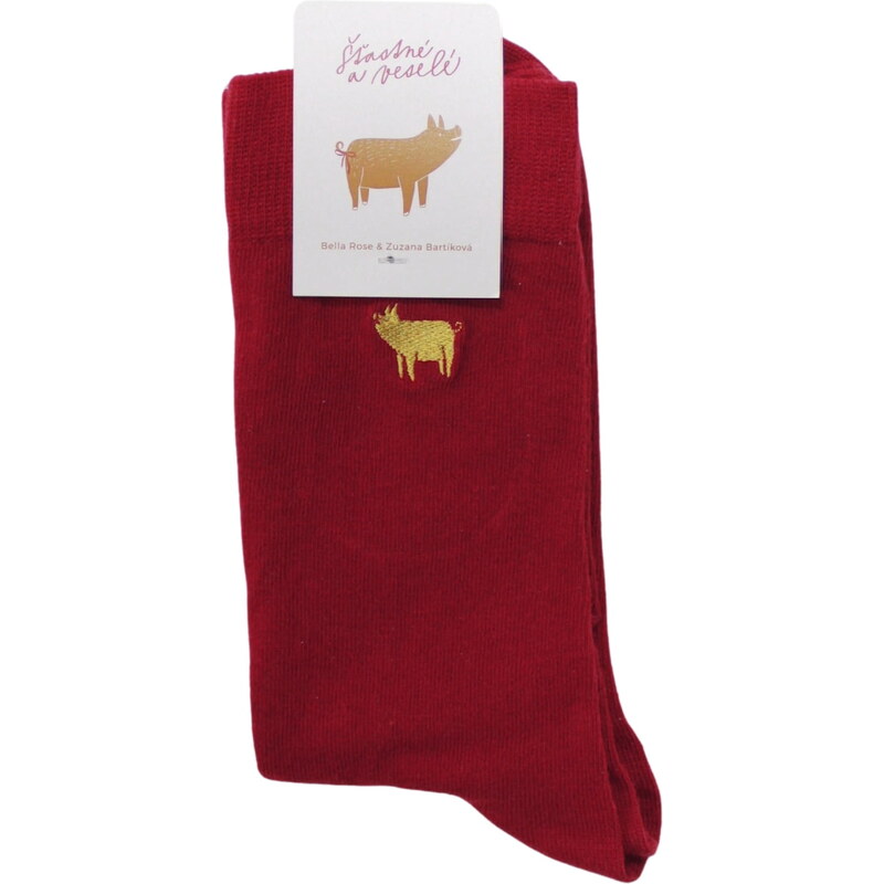 Bella Rose Vianočné ponožky Zlaté prasiatko 40–43 66886619