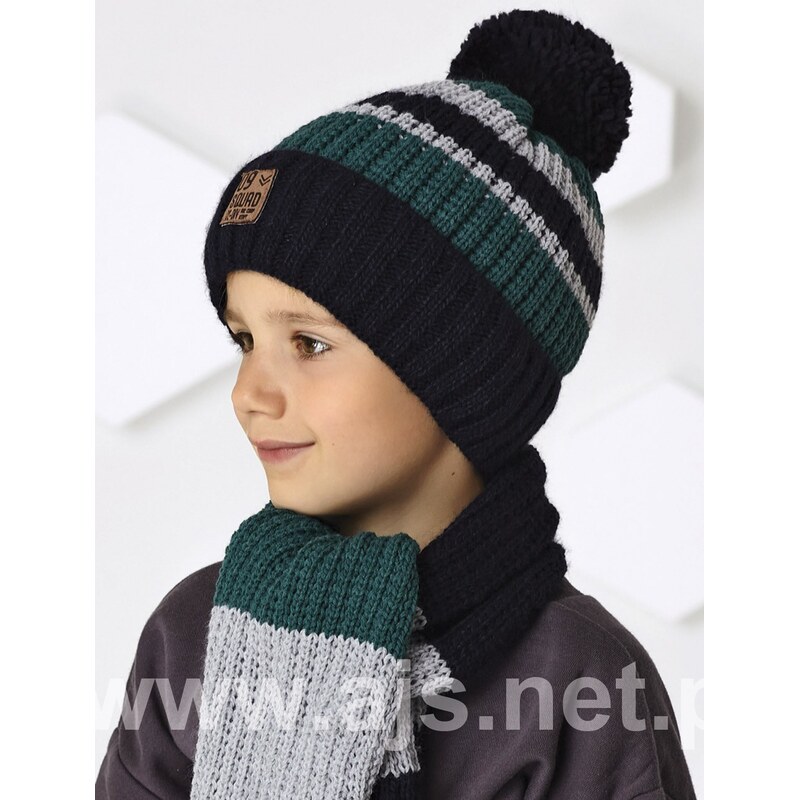 AJS Čiapka a šál AJS-44-527 B-tm.siváM 52-56 49873369