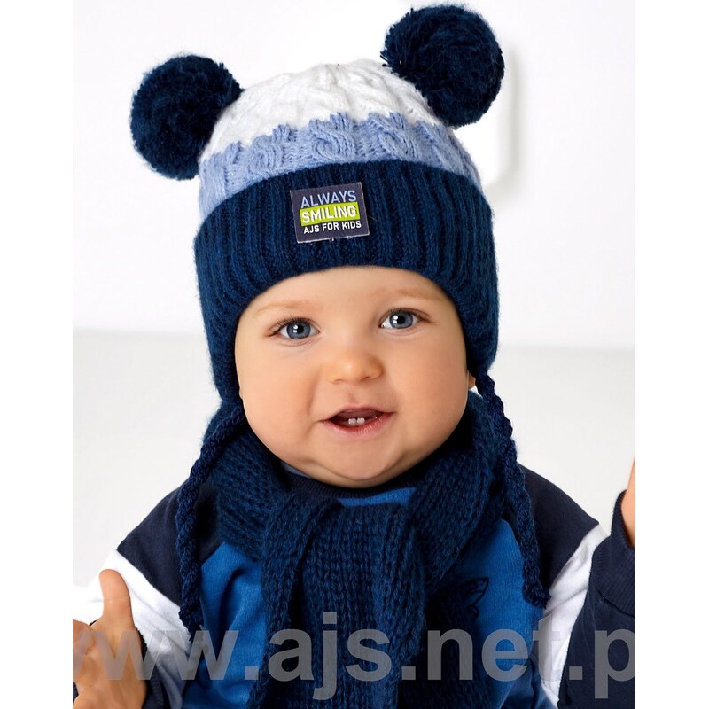 AJS Čiapka a šál AJS-44-414 A-tm.modráB 44-46 49873242