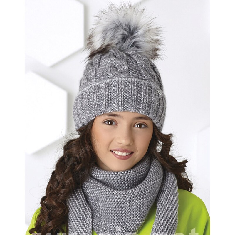 AJS Čiapka a šatka AJS-44-548 A-sv.sivá 52-56 49873360