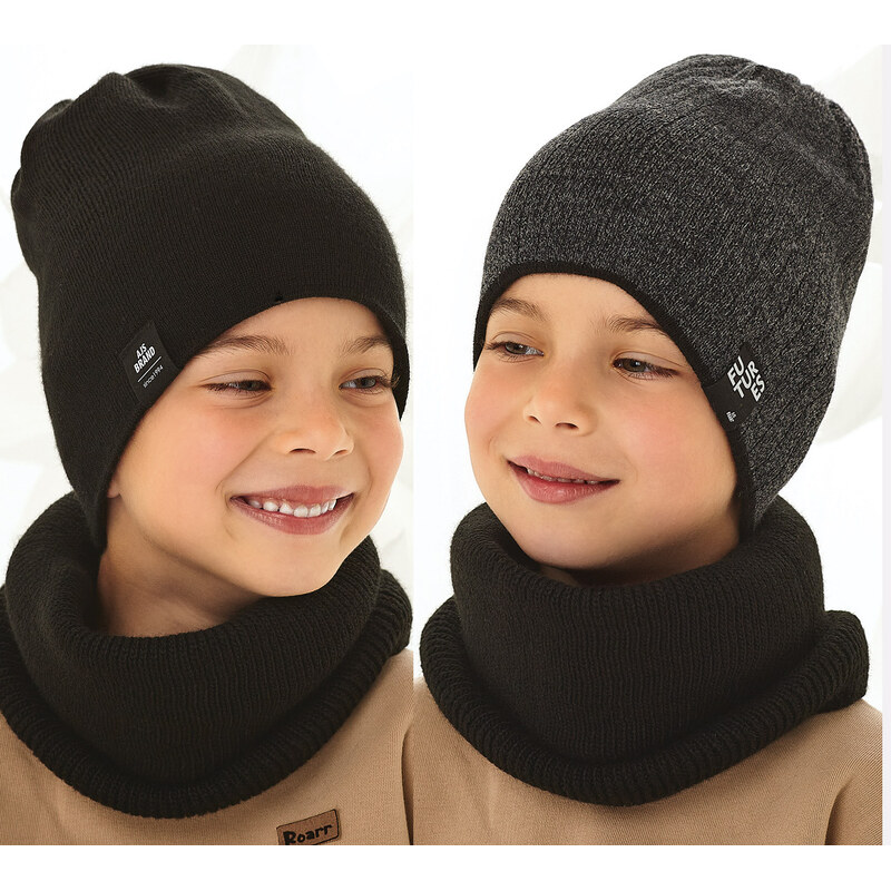 AJS Čiapka AJS-48-445 A-tm.jeans/čierna 52-56 66679600