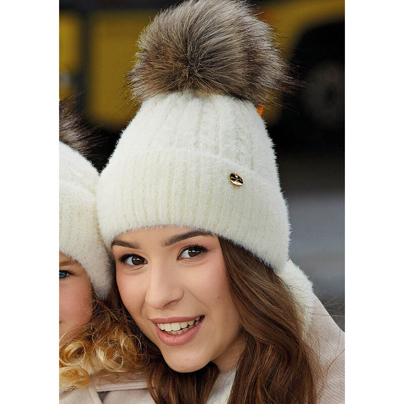 AJS Čiapka+nákrčník AJS-50-227 A-smotanová 54-56 66680872