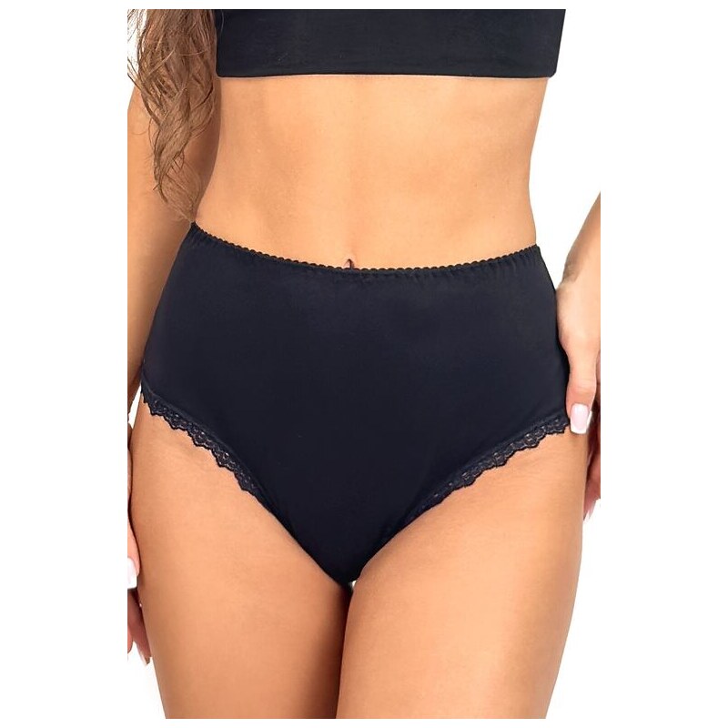 Donna Vysoké bavlnené nohavičky 251 čierne 66888555