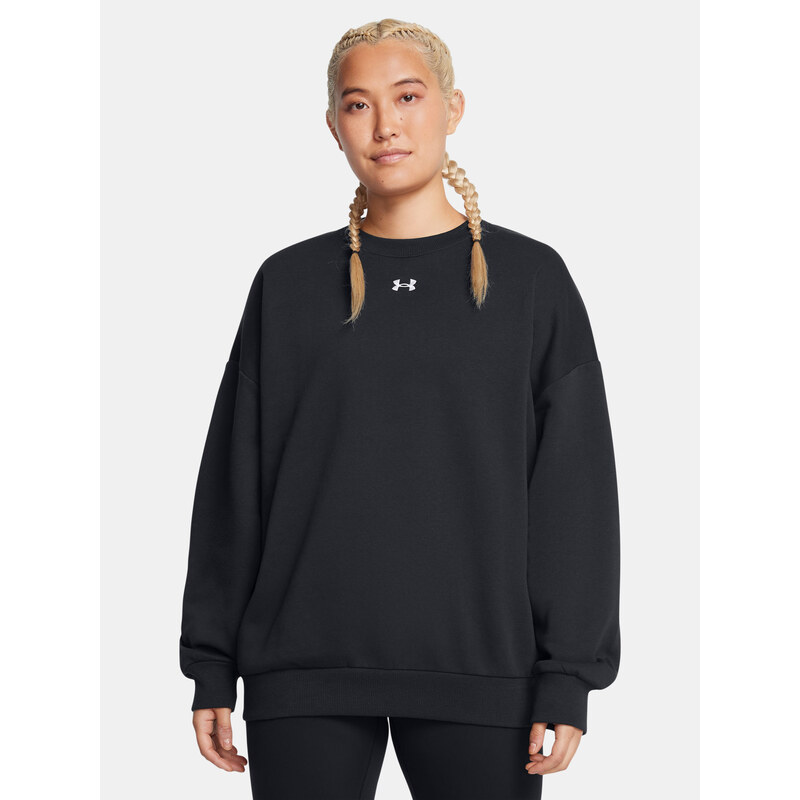 Womens Under Armour Rival Fleece OS Crew-BLK sweatshirt - Womens 64785026