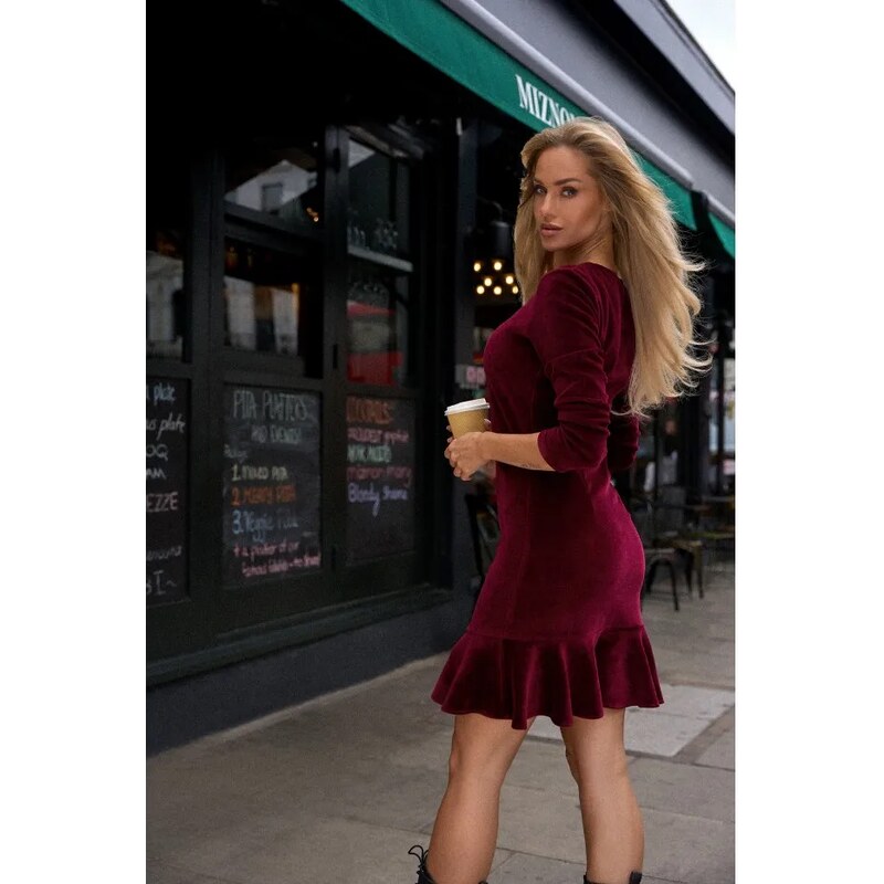 MOE Dámske šaty s volánom M765 66890395