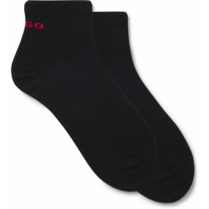 HUGO - ponožky 2PACK čierne členkové ponožky s logom HUGO - limitovaná 66891003