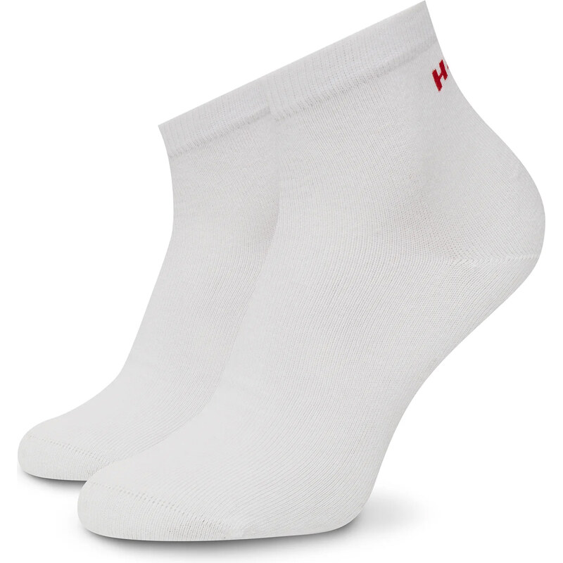 HUGO - ponožky 2PACK biele členkové ponožky s logom HUGO - limitovaná 66891004