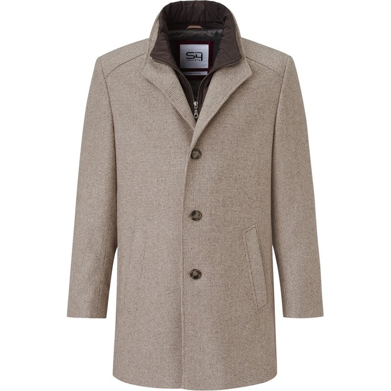 Pánsky béžový kabát so vsadkou S4 66891236