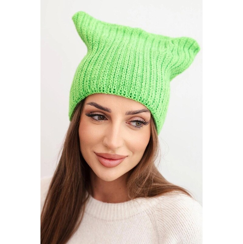 MladaModa Dámska čiapka v mačacom strihu model K419 zelená 66891462