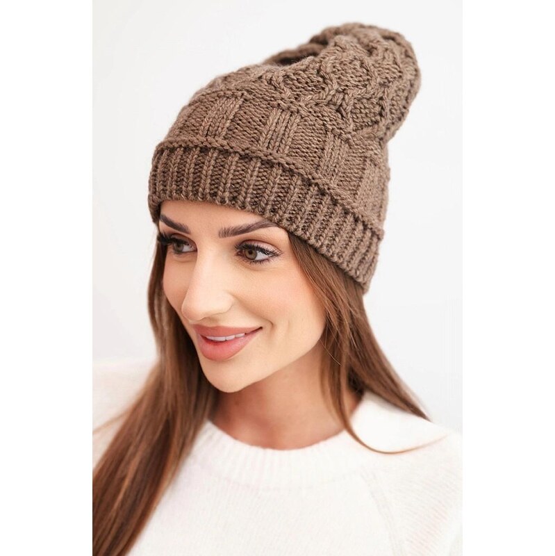 MladaModa Dámska čiapka Marta K231 farba mocca 66891468