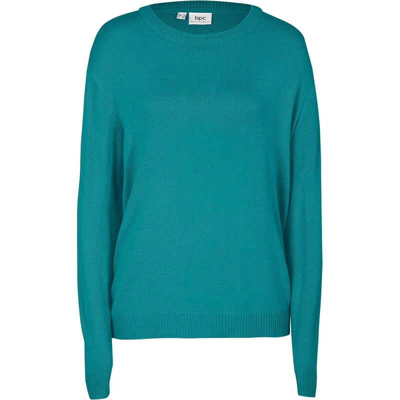 bonprix Pletený pulóver s okrúhlym výstrihom, farba modrá 44736141