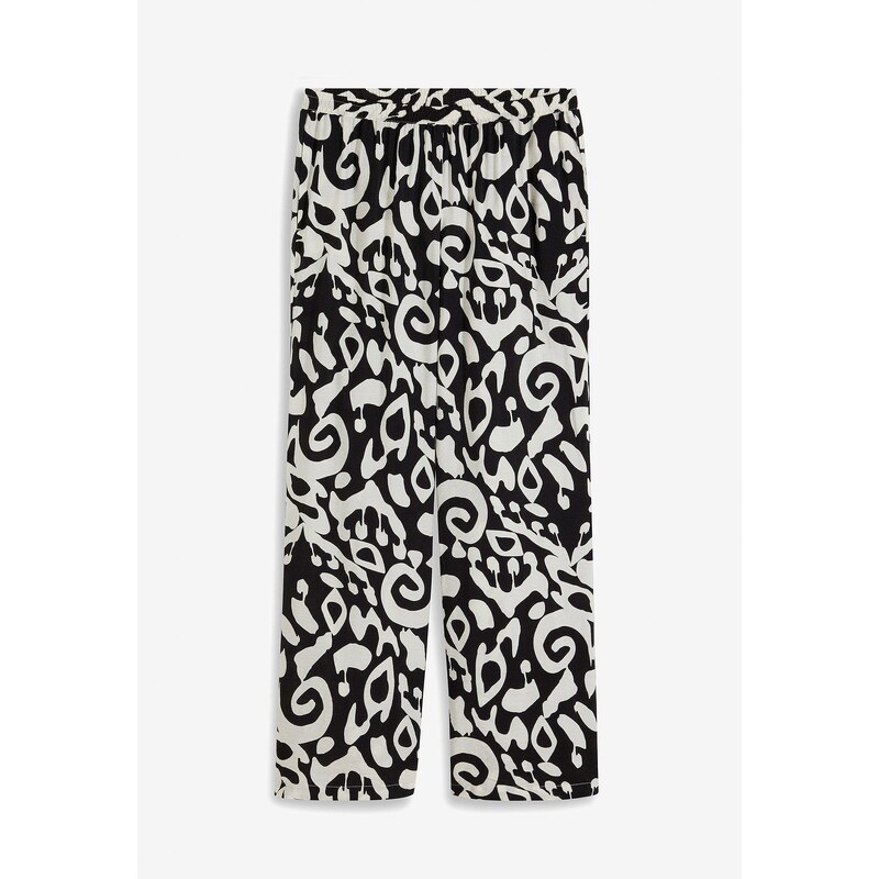 bonprix Nohavice, široké, zo štruktúrovej viskózy, farba čierna 50408333