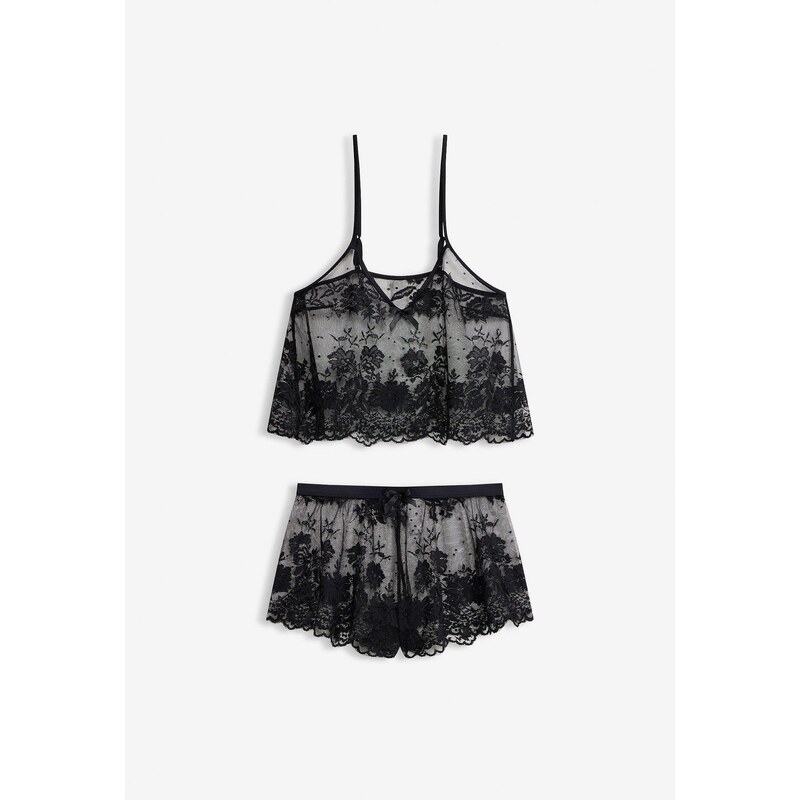 bonprix Top + šortky (2 ks), farba čierna 46547506