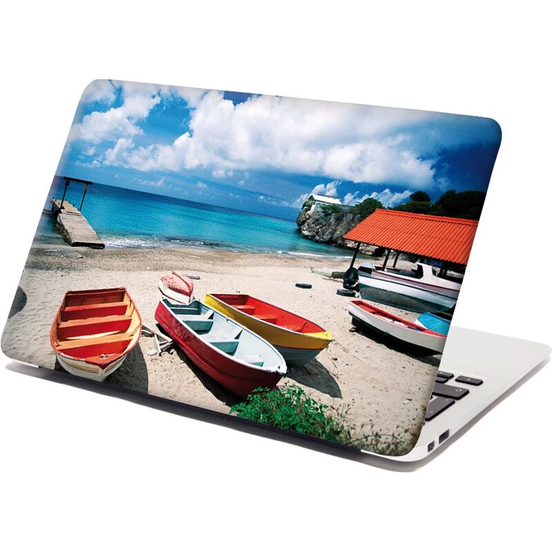 Sablio Samolepka na notebook Loďky na pláži 65098576