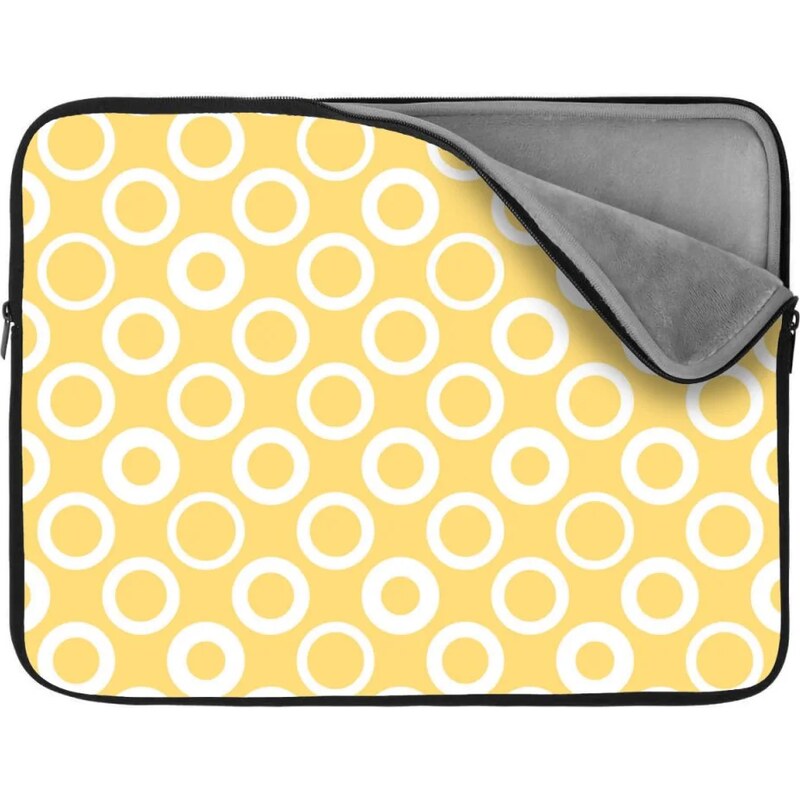 Sablio Obal na notebook Biele kruhy na žltej 65430282