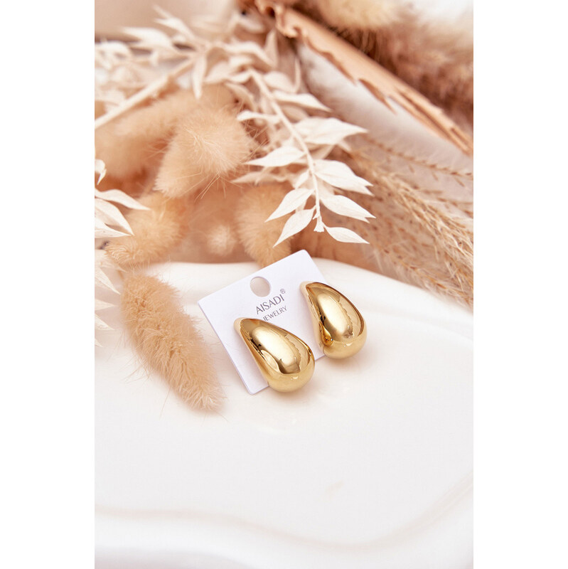 Boto Ženské náušnice z chirurgické oceli Velké kapky zlaté 66892350