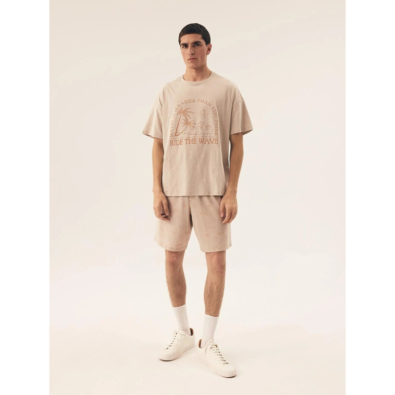 Pánske pyžamo Core 42604 02X Béžový vzor - Henderson 67262011