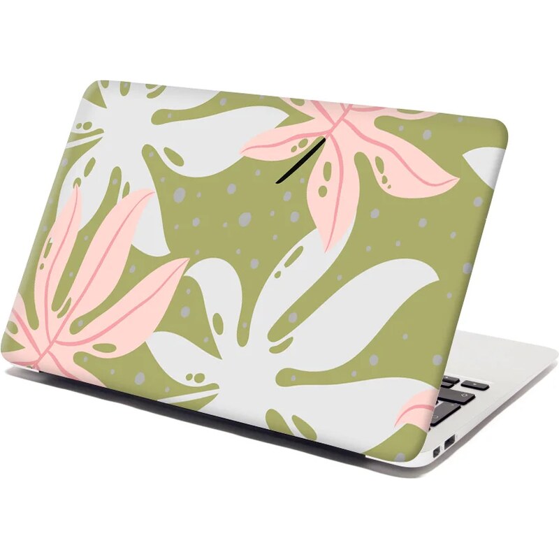 Sablio Samolepka na notebook Biele a ružové listy 65095268