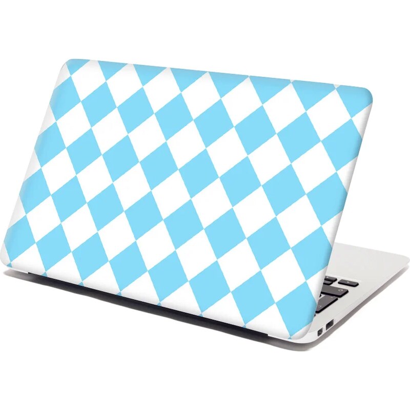 Sablio Samolepka na notebook Bielo-modré kosoštvorce 65100874