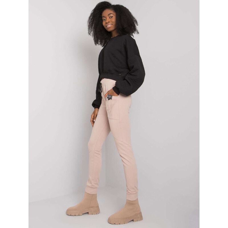 RELEVANCE Béžové tepláky s vreckami 66894475