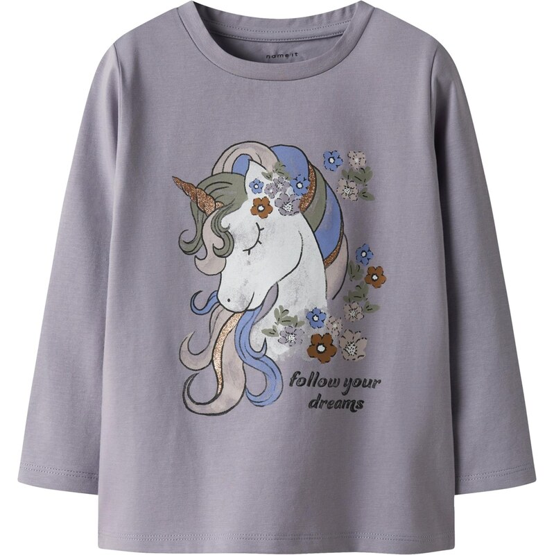 NAME IT Tričko NMFTULINEA modrá / levanduľová / biela 66897942