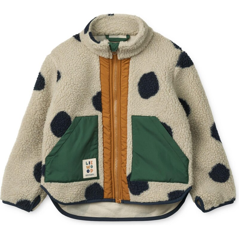 Liewood Flisová bunda Noam Pile slonová kosť / námornícka modrá / 66897965