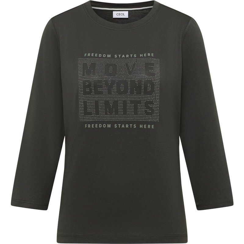 CECIL Tričko Hotfix antracitová / pastelovo zelená 66898036