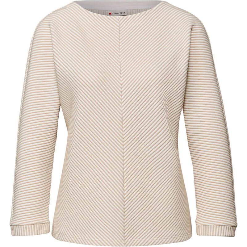 STREET ONE Sveter farba ťavej srsti / šedobiela 66898208