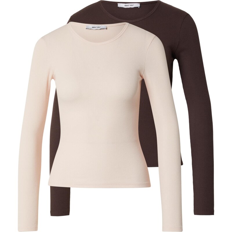 ABOUT YOU Tričko Insa tmavohnedá / ružová 66898242