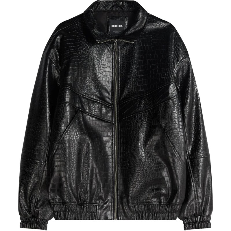 Bershka Prechodná bunda čierna 66898270