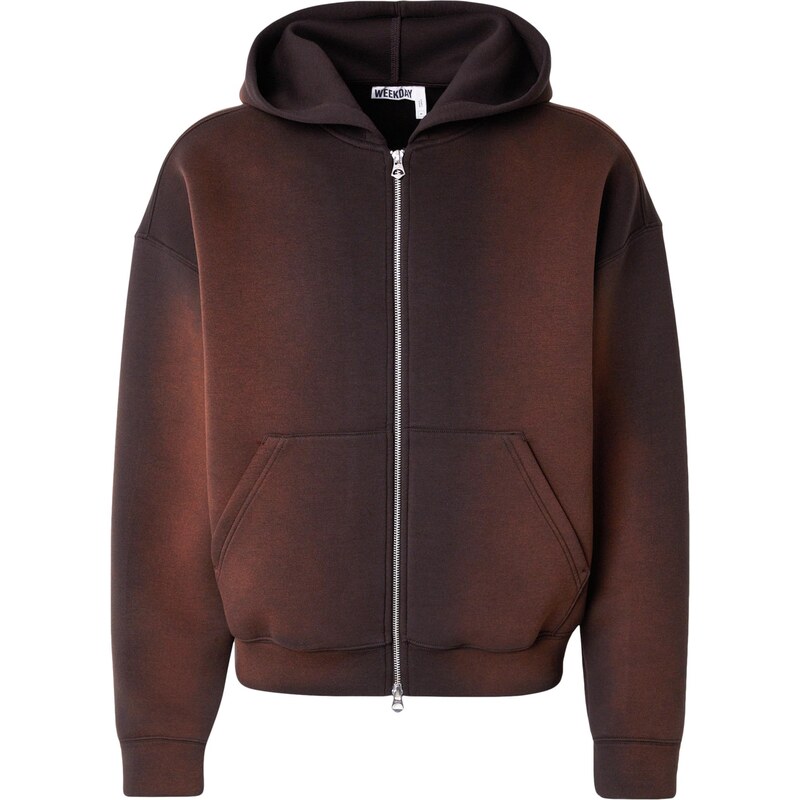 WEEKDAY Tepláková bunda Simon tmavohnedá 66898369