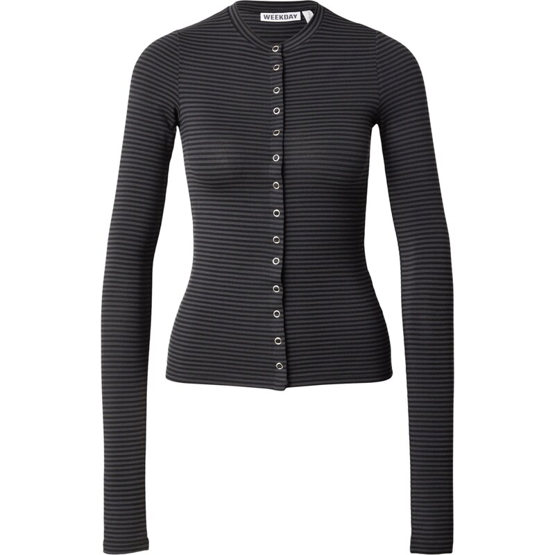 WEEKDAY Kardigán Mia tmavosivá / čierna 66898349