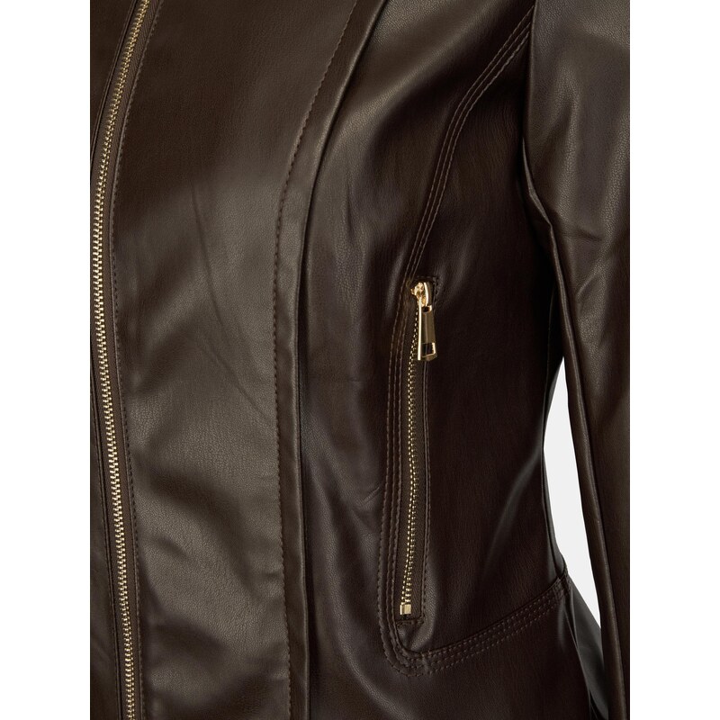 Orsay Dámska tmavohnedá koženková bunda 66903487