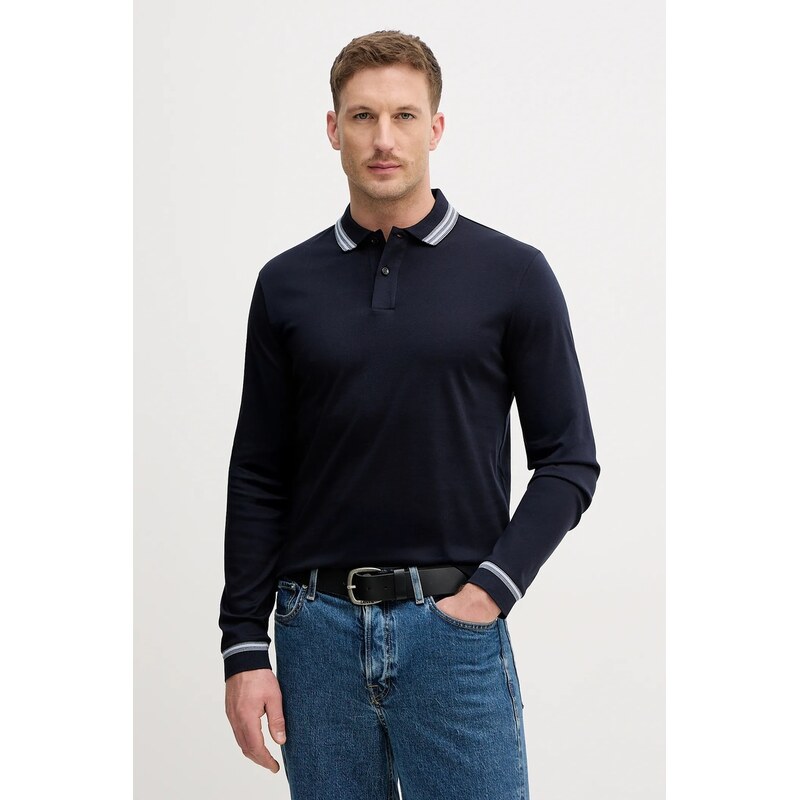 Bavlnené tričko s dlhým rukávom BOSS H-Pleins 202 66916055