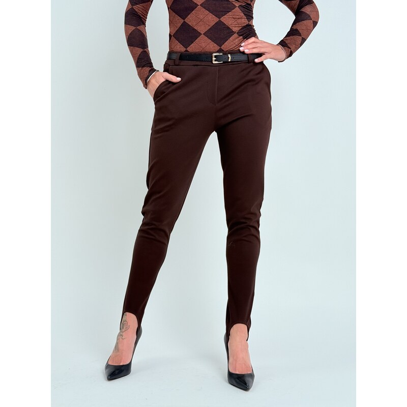 Voga Móda Hnedé nohavicové kaliopky LUX 66909317