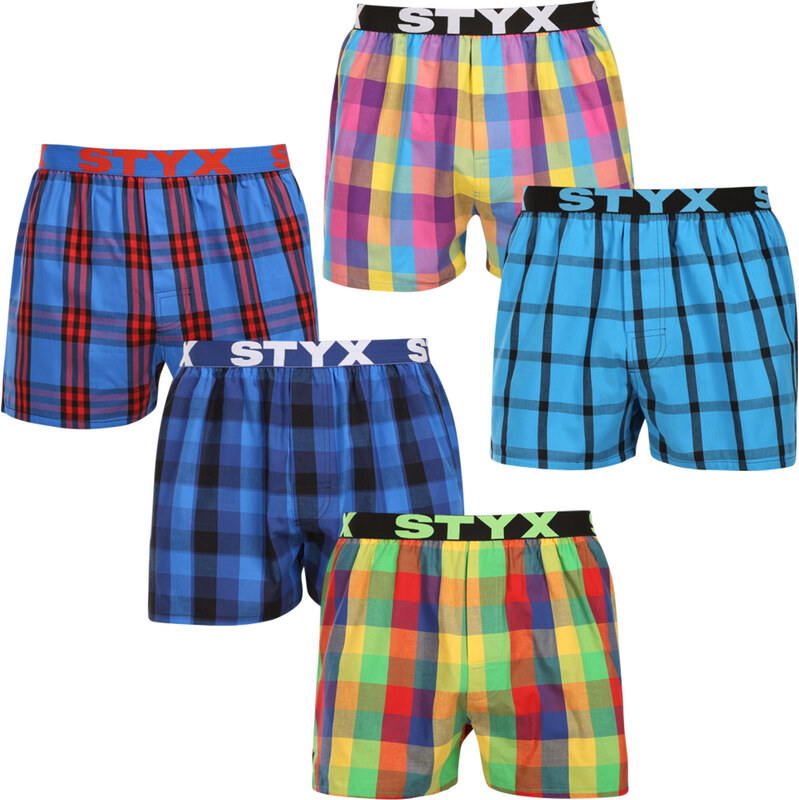 5PACK pánske trenky Styx športová guma viacfarebné (5B0112345) 66909181