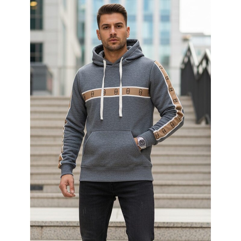 Dstreet Trendy mikina pre mužov s kapucňou s ozdobným lemom 66909957