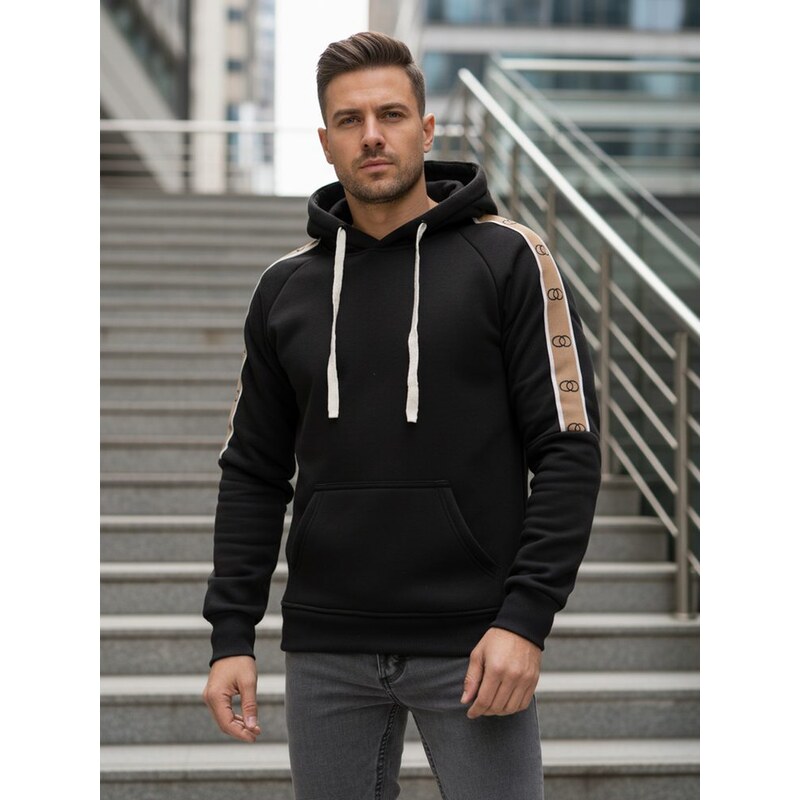 Dstreet Štýlová pánska mikina s kapucňou v čiernej farbe 66909963