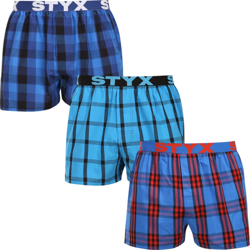 3PACK pánske trenky Styx športová guma viacfarebné (3B010103) 66909185