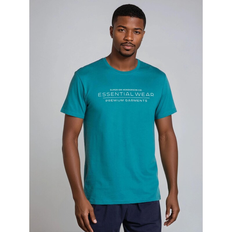 Henderson Pánske krátke pyžamo Deal 38880-77X zeleno-tmavomodré, Farba 23346961